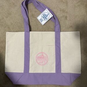 Trader Joe’s Lavender-Trim/Pink Logo Canvas Tote Bag